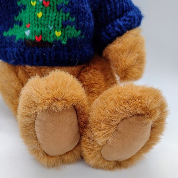 Vintage GAF Great American Fun Christmas Bear Plush Animal 11" Sweater Holiday - Picture 3 of 7